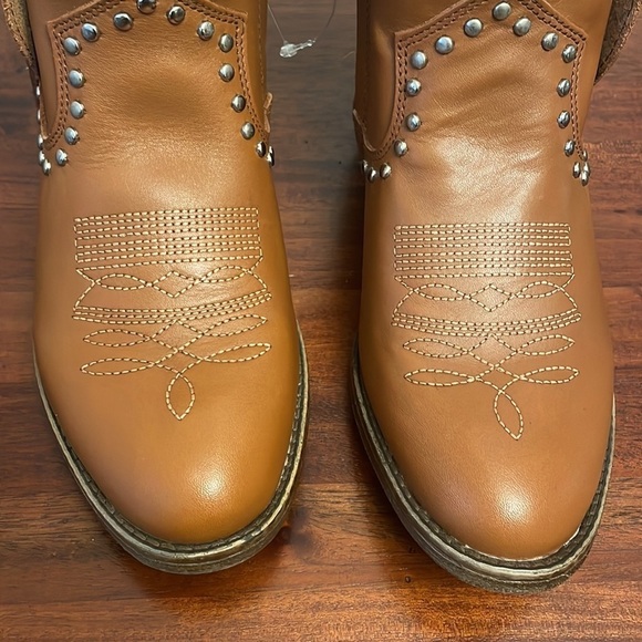 Dingo Destry Boot woman’s leather ankle Brown Studded Cowgirl shoe New Size 7.5 - Picture 5 of 10